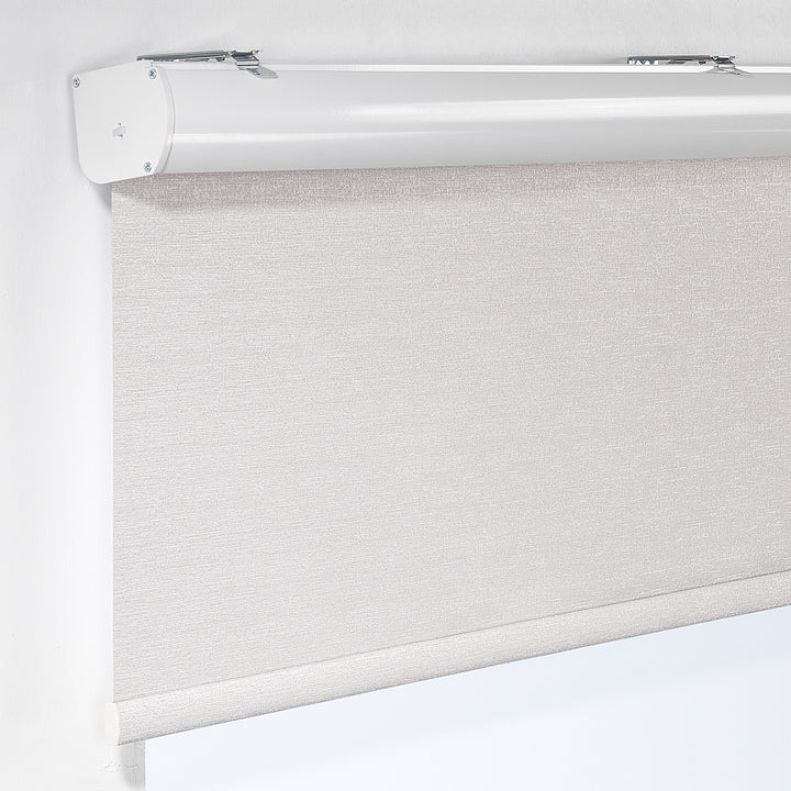 Marble Textured Blackout &amp; Room Darkening Metallic Cord loop Roller Blind - Beige