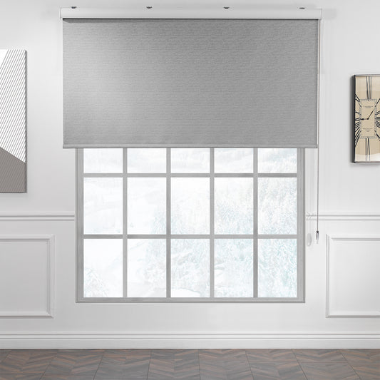 Marble Textured Blackout & Room Darkening Metallic Cord loop Roller Blind - Grey