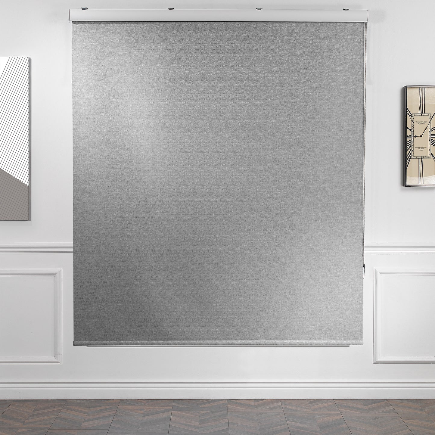 Marble Textured Blackout & Room Darkening Metallic Cord loop Roller Blind - Grey