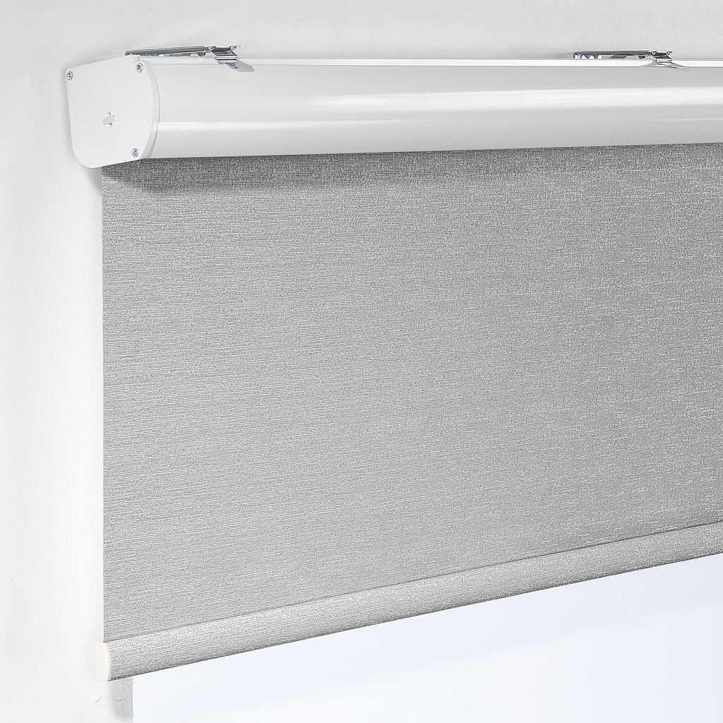 Marble Textured Blackout & Room Darkening Metallic Cord loop Roller Blind - Grey