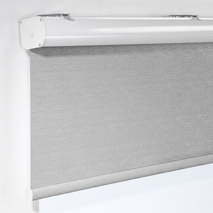 Marble Textured Blackout &amp; Room Darkening Metallic Cord loop Roller Blind - Grey