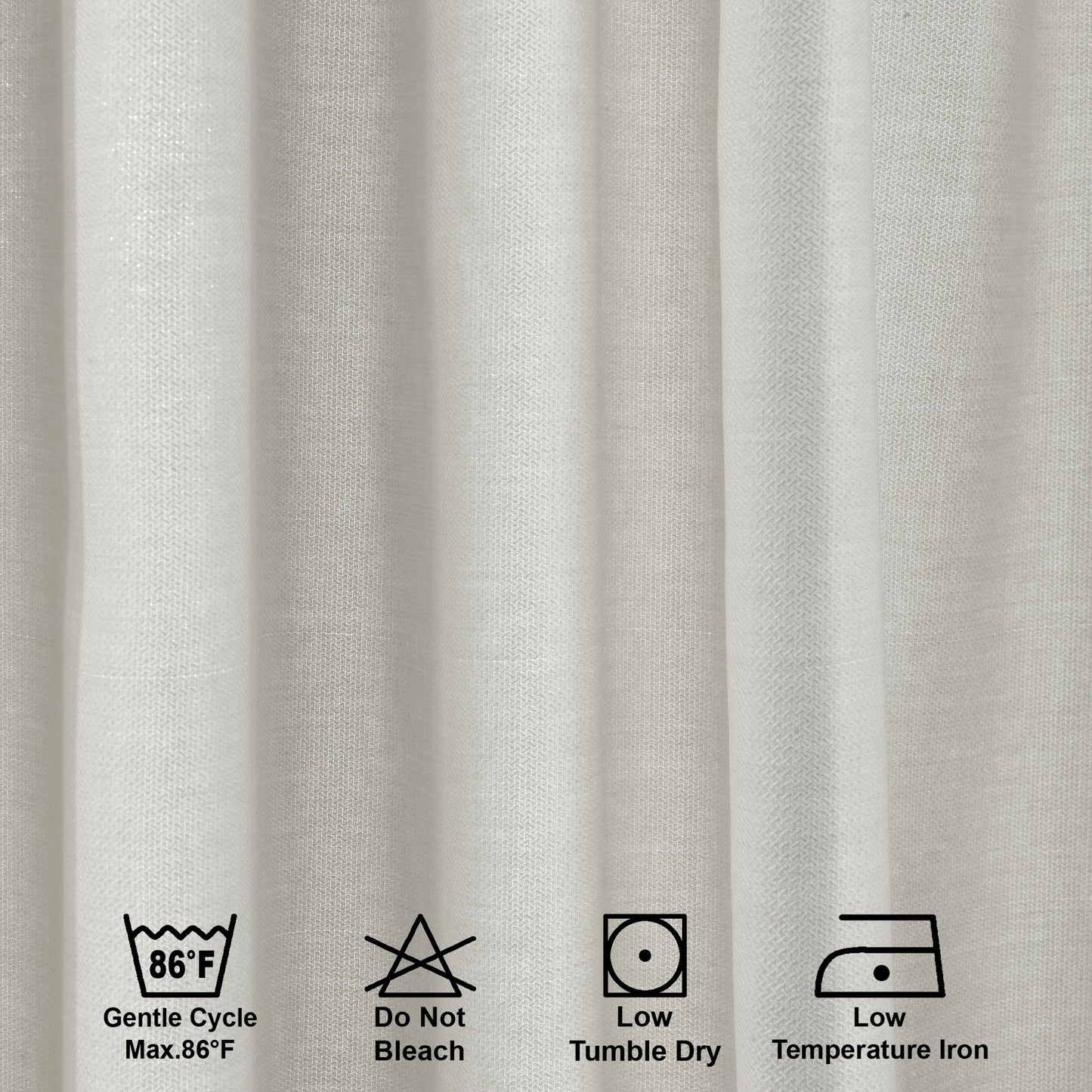 Linen Texture Pinch Pleated Curtain Single Panel - White