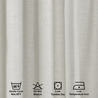 Linen Texture Pinch Pleated Curtain Single Panel - White