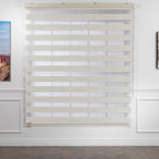 Bambu Zebra Shades Metallic Cord Loop Roller Blinds - Ecru