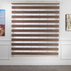 Bambu Zebra Shades Metallic Cord Loop Roller Blinds - Brown