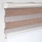 Bambu Zebra Shades Metallic Cord Loop Roller Blinds - Brown